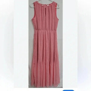 Madison Jules midi sleeveless dress keyhole opening size small pink
